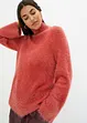 Pull boxy en fil plume à manches larges, bonprix