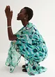 Robe en crêpe avec manches papillon, bonprix