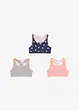 Lot de 3 brassières fille, bonprix