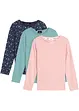 Lot de 3 T-shirts manches longues fille en coton, bonprix