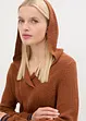 Pull à capuche avec motif torsadé raffiné, bonprix