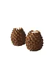 Lot de 2 porte-bougies chauffe-plat en forme de pomme de pin, bonprix