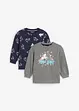 Lot de 2 sweat-shirts fille, bonprix