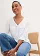 Blouse fluide à col en V et manches longues, bonprix