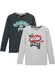 Lot de 2 T-shirts manches longues pour garçon, bonprix