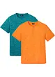 Lot de 2 T-shirts col tunisien, bonprix