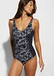 Maillot 1 pièce sculptant, maintien léger, col V, bonprix