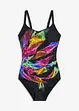 Maillot 1 pièce sculptant, maintien léger, col V, bonprix