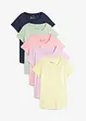Lot de 5 T-shirts col rond, bonprix
