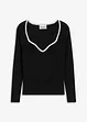 Pull en fine maille à passepoil contrastant, bonprix
