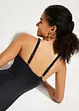 Maillot 1 pièce sculptant, maintien modéré, avec mesh transparent, bonprix