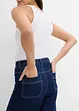 Jean Balloon taille haute et élastiquée, ultra doux, raccourci, bonprix