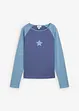 T-shirt manches longues bicolore à broderie, bonprix