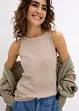 Lot de 2 tops côtelés 100% coton, bonprix