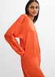 Robe midi à manches chauve-souris en satin fluide, bonprix