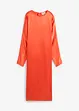 Robe midi à manches chauve-souris en satin fluide, bonprix