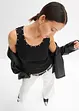 Lot de 2 tops côtelés 100% coton, bonprix