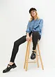 Legging aspect jean avec bas de jambes zippés, bonprix