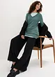 Pull long basique à col V, bonprix