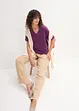 Lot de 5 T-shirts longs et amples à col V, bonprix