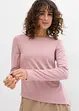 T-shirt manches longues en maille côtelée avec fente sur le côté, bonprix