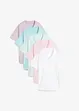 Lot de 5 T-shirts longs et amples à col V, bonprix