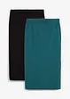 Lot de 2 jupes crayon en jersey, bonprix