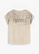 T-shirt à empiècement tissé et strass, bonprix