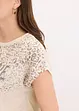 T-shirt à empiècement tissé et strass, bonprix