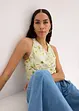 Blouse satinée sans manches, bonprix