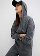 Sweat zippé à capuche en coton mélangé, cropped, bonprix