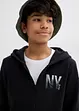 Sweat zippé à capuche en coton mélangé, bonprix