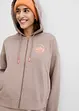 Sweat zippé à capuche, 100% coton, bonprix