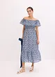 Robe midi à col Bardot en coton léger, bonprix