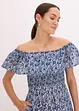 Robe midi à col Bardot en coton léger, bonprix