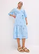 Robe midi à broderies anglaises, bonprix