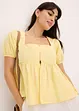 Blouse à manches bouffantes et encolure boutonnée, bonprix