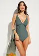 Maillot 1 pièce sculptant à encolure V, maintien léger, bonprix