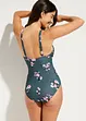 Maillot 1 pièce sculptant effet croisé, maintien léger, bonprix
