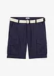 Bermuda cargo avec lin et ceinture, Regular, bonprix