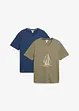Lot de 2 T-shirts 100% coton, bonprix