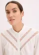 Chemisier avec lin et empiècements en crochet, bonprix