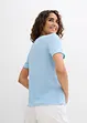 T-shirt texturé et boutonné, bonprix
