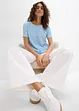 T-shirt texturé et boutonné, bonprix