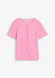 T-shirt texturé et boutonné, bonprix