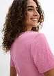 T-shirt texturé et boutonné, bonprix