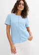 T-shirt texturé et boutonné, bonprix