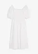 Robe midi à manches bouffantes et haut smocké, bonprix
