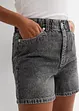 Short en jean taille haute, peu extensible, bonprix