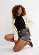 Short en jean taille haute, peu extensible, bonprix